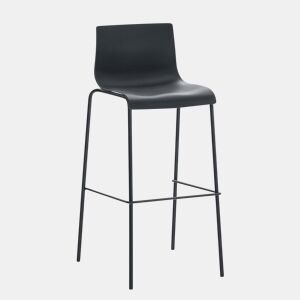 Taburete de Bar Hover de Plástico Base de 4 Patas Negro 48X43X100 cm