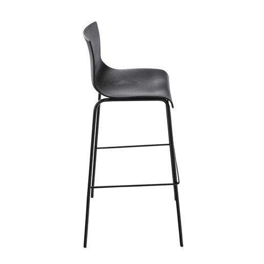 Taburete de Bar Hover de Plástico Base de 4 Patas Negro 48X43X100 cm