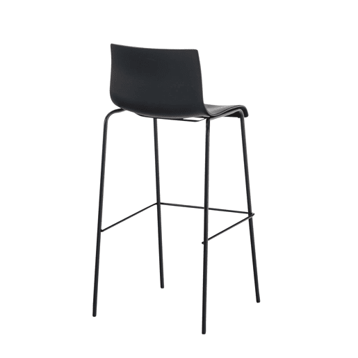 Taburete de Bar Hover de Plástico Base de 4 Patas Negro 48X43X100 cm