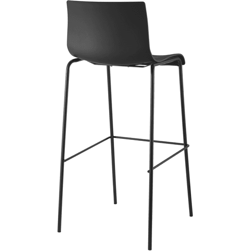 Taburete de Bar Hover de Plástico Base de 4 Patas Negro 48X43X100 cm
