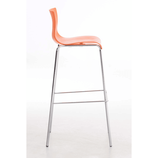Taburete de Bar Hover de Plástico Base de 4 Patas Naranja 48X43X100 cm