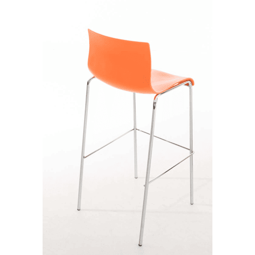 Taburete de Bar Hover de Plástico Base de 4 Patas Naranja 48X43X100 cm