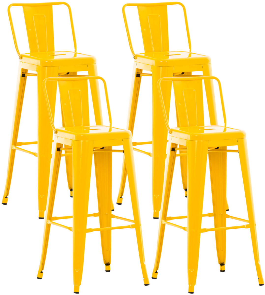 Set de 4 taburetes mason metálicos 43x44x96 cm