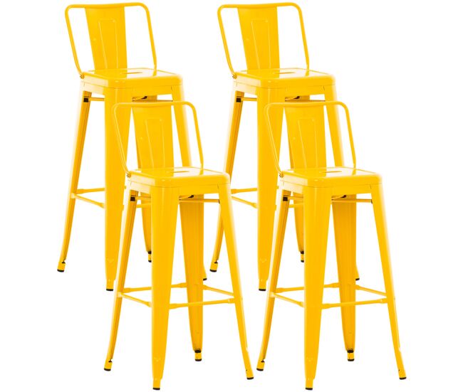 Set de 4 taburetes mason metálicos 43x44x96 cm