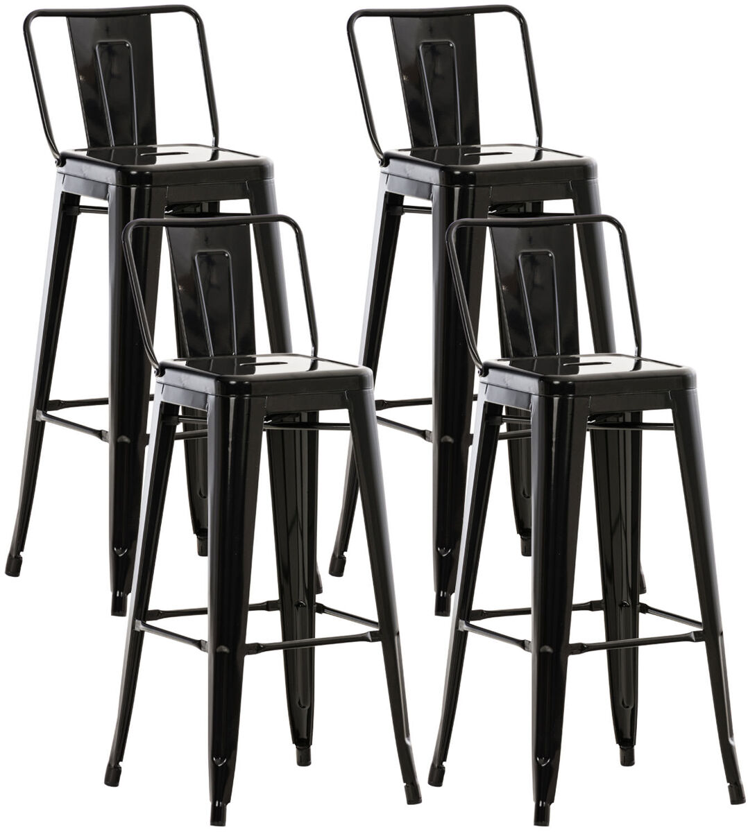 Set de 4 taburetes mason metálicos 43x44x96 cm