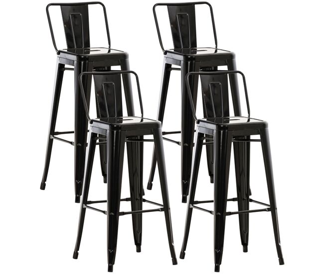 Set de 4 taburetes mason metálicos 43x44x96 cm
