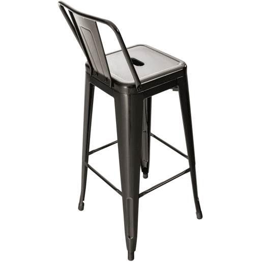 Juego de 4 taburetes de bar Mason Metal Negro 43X44X96 cm