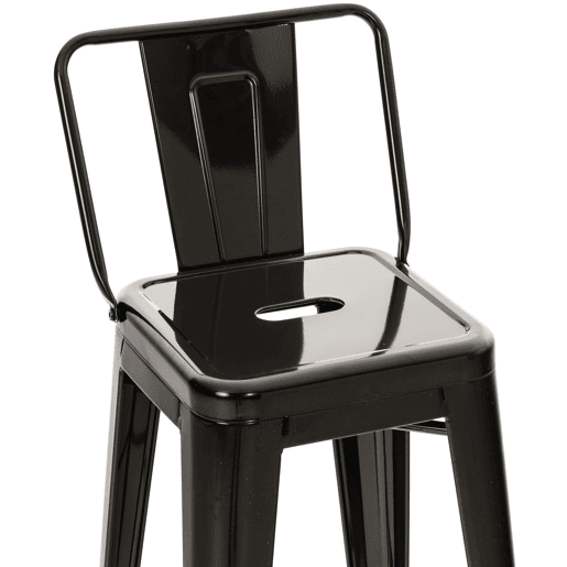 Juego de 4 taburetes de bar Mason Metal Negro 43X44X96 cm