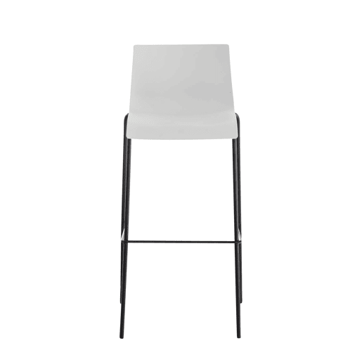 Taburete de Bar Hover de Plástico Base de 4 Patas Blanco 48X43X100 cm
