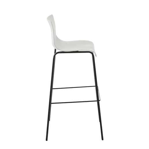 Taburete de Bar Hover de Plástico Base de 4 Patas Blanco 48X43X100 cm