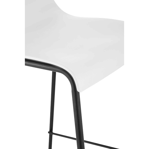 Taburete de Bar Hover de Plástico Base de 4 Patas Blanco 48X43X100 cm