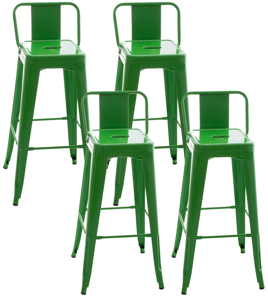 Set de 4 taburetes mason metálicos 43x44x96 cm