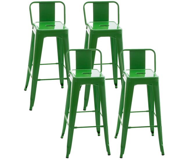 Set de 4 taburetes mason metálicos 43x44x96 cm