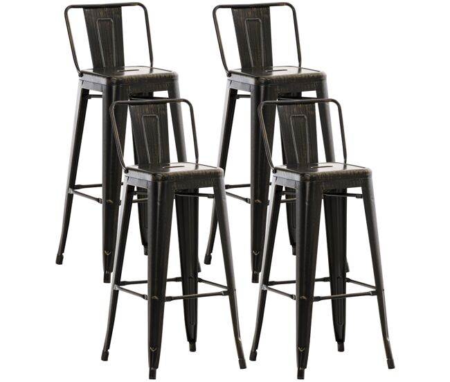 Set de 4 taburetes mason metálicos 43x44x96 cm