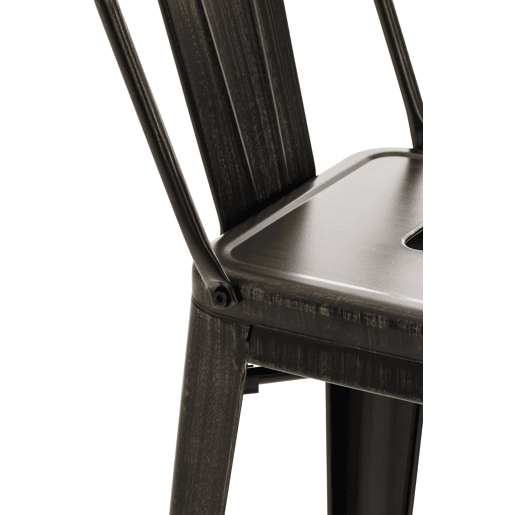 Juego de 4 taburetes de bar Mason Metal Negro-dorado 43X44X96 cm