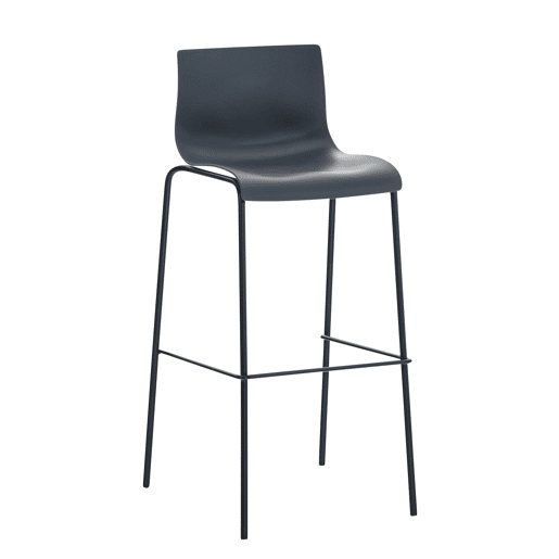 Taburete de Bar Hover de Plástico Base de 4 Patas Gris 48X43X100 cm