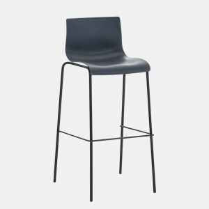 Taburete de Bar Hover de Plástico Base de 4 Patas Gris 48X43X100 cm