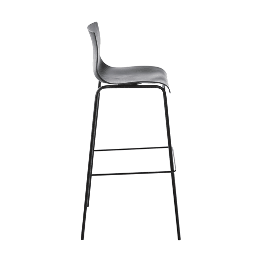 Taburete de Bar Hover de Plástico Base de 4 Patas Gris 48X43X100 cm
