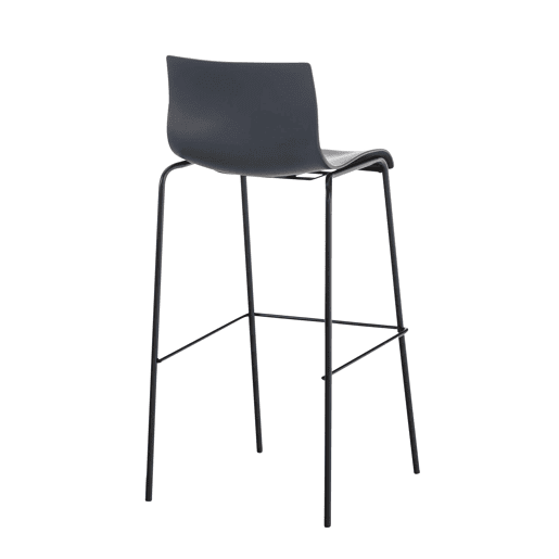 Taburete de Bar Hover de Plástico Base de 4 Patas Gris 48X43X100 cm