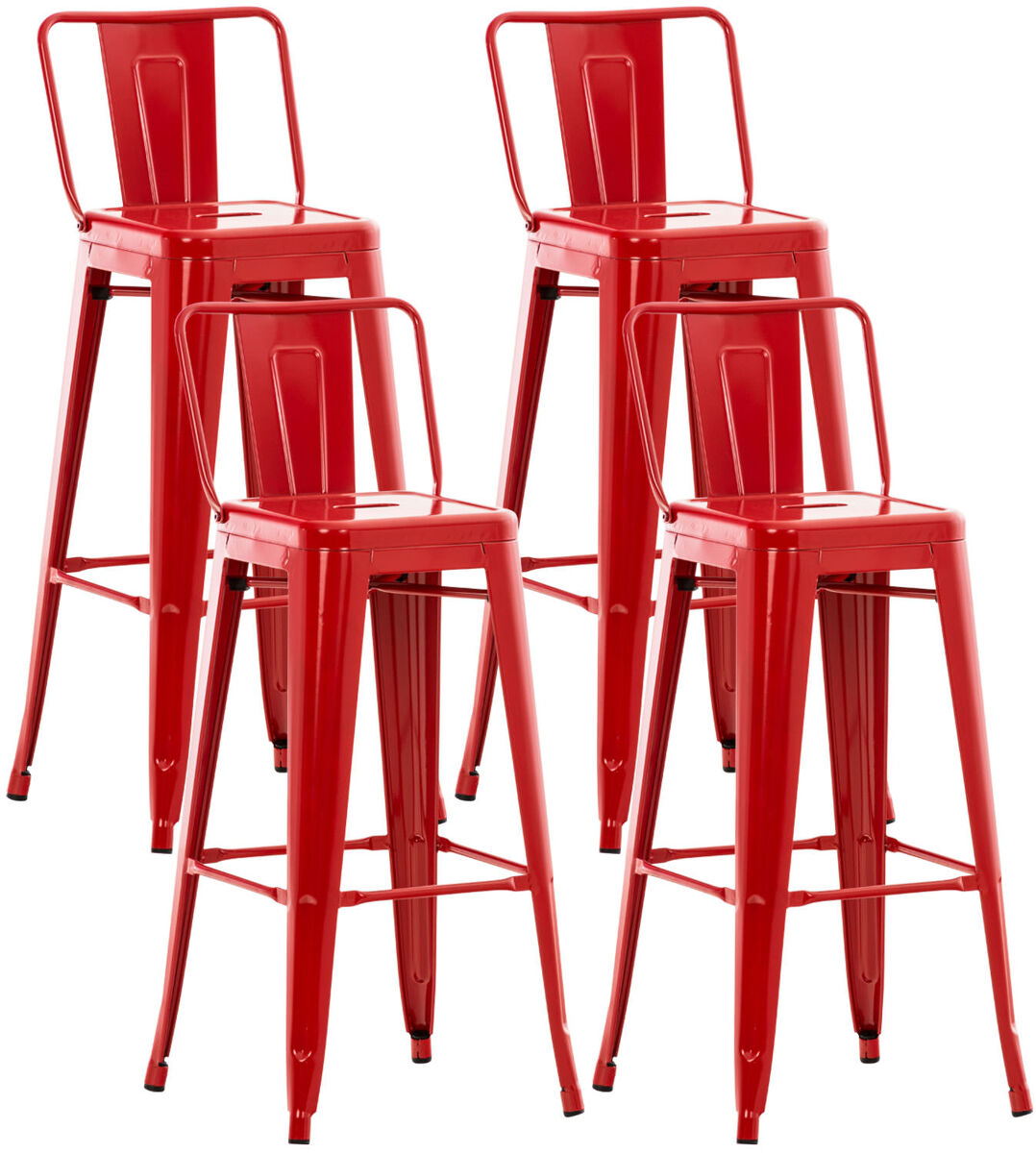 Set de 4 taburetes mason metálicos 43x44x96 cm