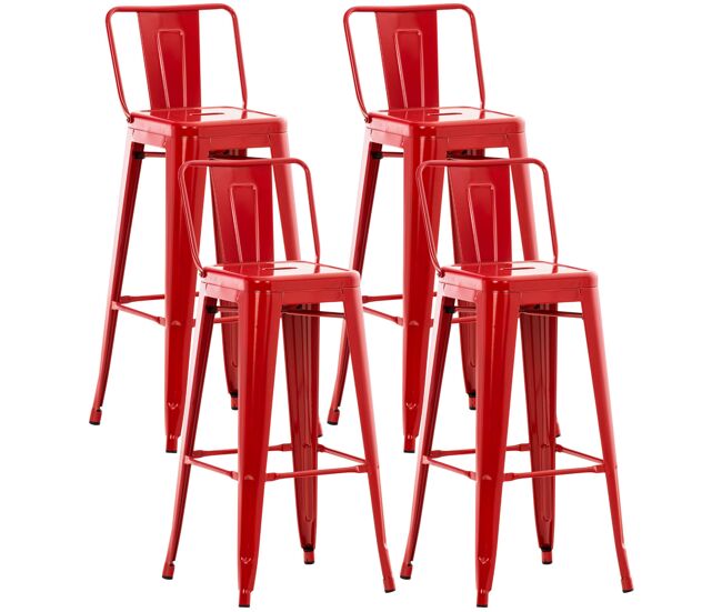 Set de 4 taburetes mason metálicos 43x44x96 cm