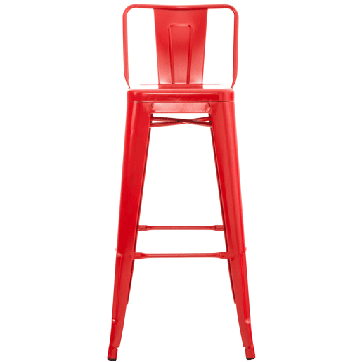 Juego de 4 taburetes de bar Mason Metal Rojo 43X44X96 cm