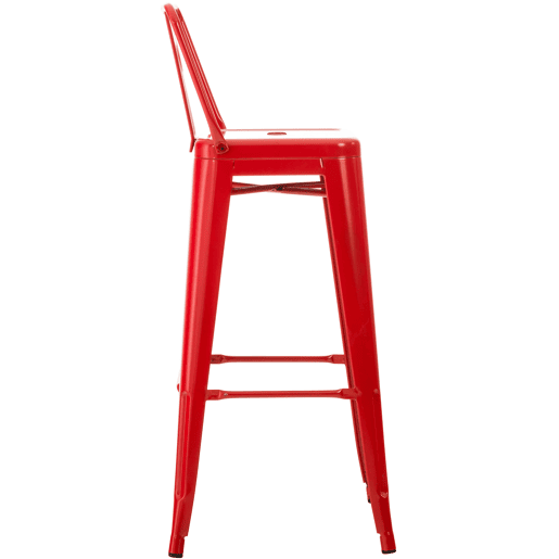 Juego de 4 taburetes de bar Mason Metal Rojo 43X44X96 cm