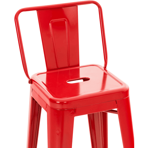Juego de 4 taburetes de bar Mason Metal Rojo 43X44X96 cm