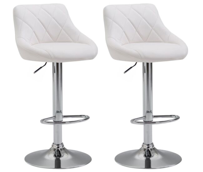 Set de 2 taburetes lazio tapizado en simil cuero 49x46x83-104 cm