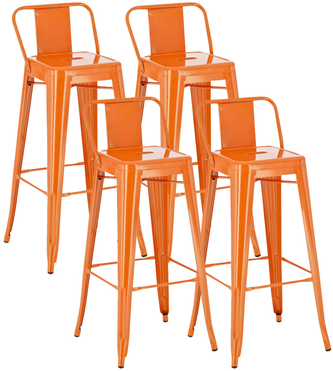 Set de 4 taburetes mason metálicos 43x44x96 cm