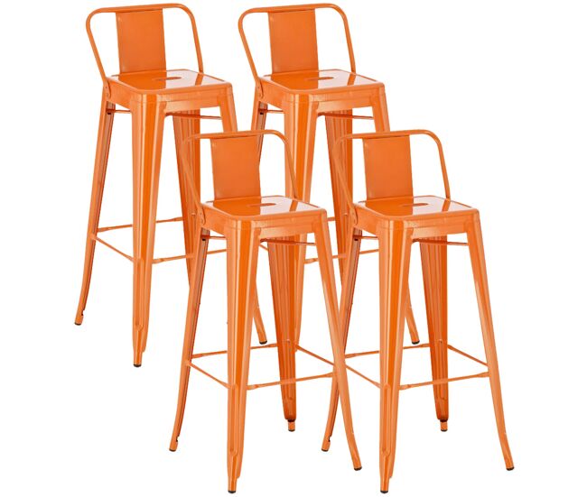 Set de 4 taburetes mason metálicos 43x44x96 cm