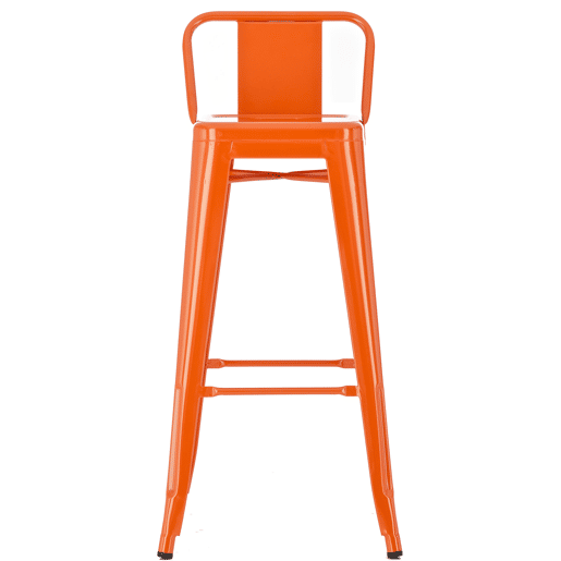Juego de 4 taburetes de bar Mason Metal Naranja 43X44X96 cm Juego de 4 taburetes de bar Mason Metal Naranja 43X44X96 cm