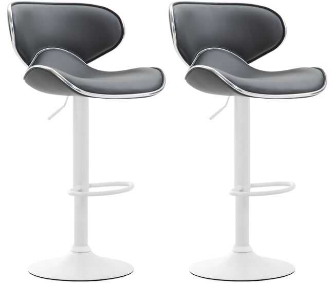 Set de 2 taburetes las vegas tapizado en cuero sintético 49x46x88-108 cm