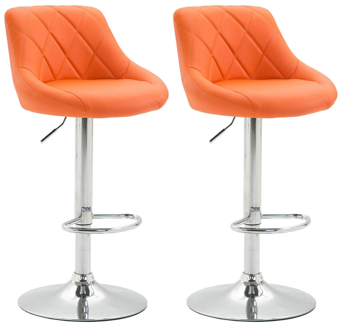 Set de 2 taburetes lazio tapizado en simil cuero 49x46x83-104 cm