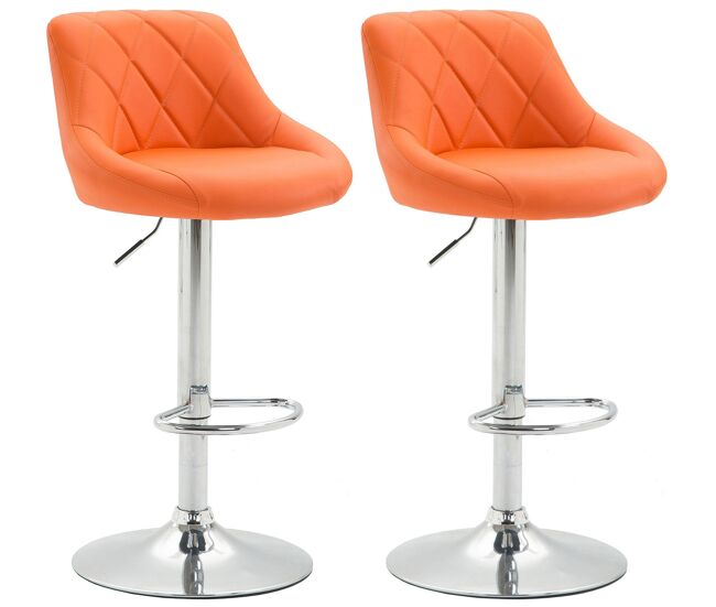 Set de 2 taburetes lazio tapizado en simil cuero 49x46x83-104 cm