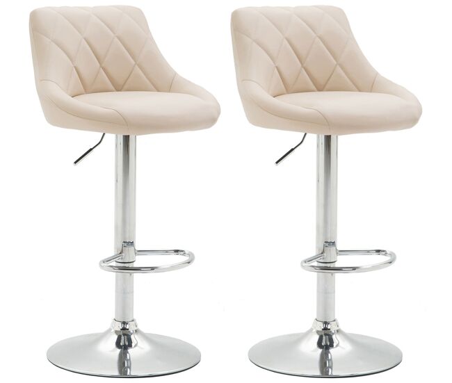 Set de 2 taburetes lazio tapizado en simil cuero 49x46x83-104 cm