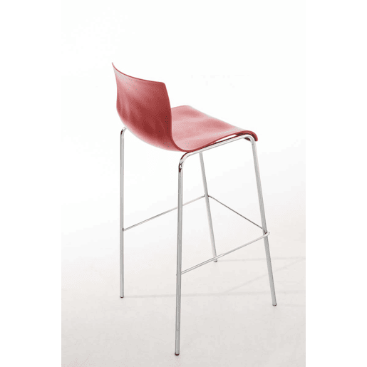 Taburete de Bar Hover de Plástico Base de 4 Patas Rojo 48X43X100 cm