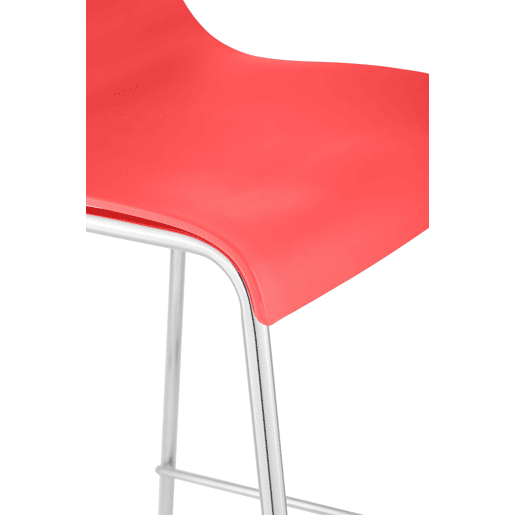 Taburete de Bar Hover de Plástico Base de 4 Patas Rojo 48X43X100 cm