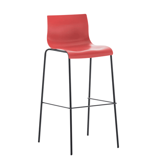 Taburete de Bar Hover de Plástico Base de 4 Patas Rojo 48X43X100 cm Taburete de Bar Hover de Plástico Base de 4 Patas Rojo 48X43X100 cm