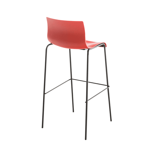 Taburete de Bar Hover de Plástico Base de 4 Patas Rojo 48X43X100 cm Taburete de Bar Hover de Plástico Base de 4 Patas Rojo 48X43X100 cm