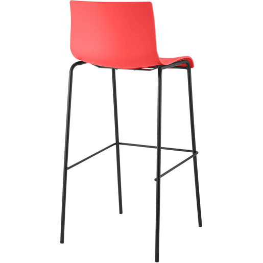 Taburete de Bar Hover de Plástico Base de 4 Patas Rojo 48X43X100 cm Taburete de Bar Hover de Plástico Base de 4 Patas Rojo 48X43X100 cm