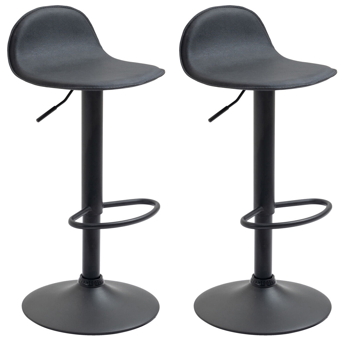 Set de 2 taburetes lana tapizado en cuero artificial 41x39x73-94 cm