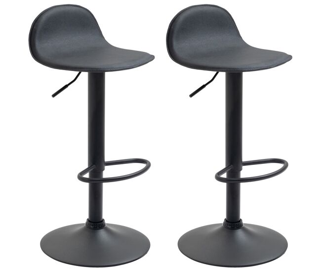 Set de 2 taburetes lana tapizado en cuero artificial 41x39x73-94 cm