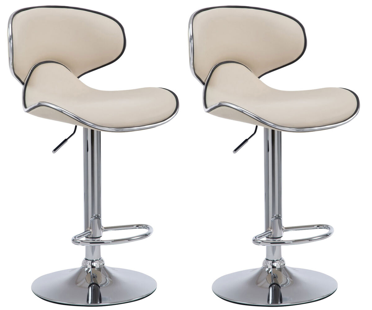 Set de 2 taburetes las vegas tapizado en cuero sintético 49x46x88-108 cm