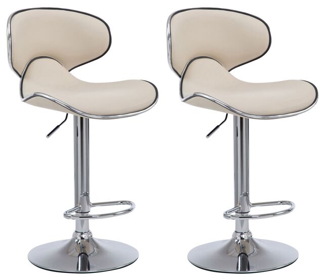 Set de 2 taburetes las vegas tapizado en cuero sintético 49x46x88-108 cm