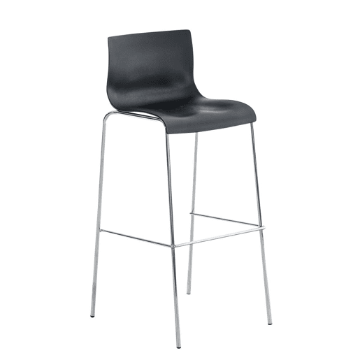 Taburete de Bar Hover de Plástico Base de 4 Patas Negro 48X43X100 cm