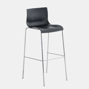 Taburete de Bar Hover de Plástico Base de 4 Patas Negro 48X43X100 cm