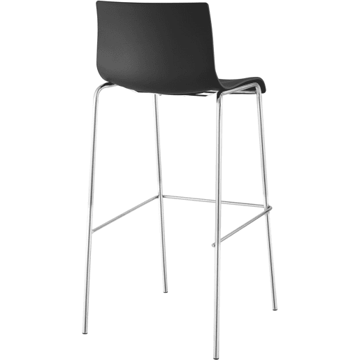 Taburete de Bar Hover de Plástico Base de 4 Patas Negro 48X43X100 cm