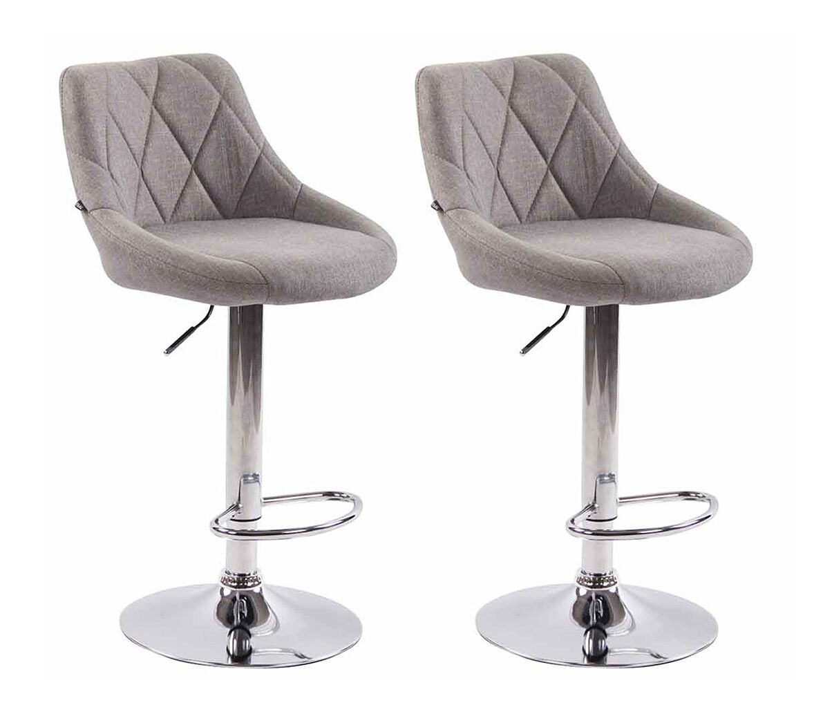 Set de 2 taburetes lazio tapizados en tela 49x46x83-104 cm