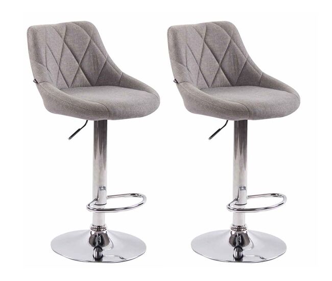 Set de 2 taburetes lazio tapizados en tela 49x46x83-104 cm